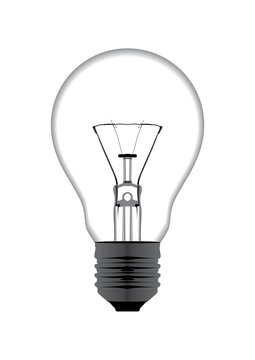 realistic vector illustration of a light bulb isolated on white