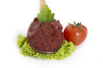tomato paste isolated on white