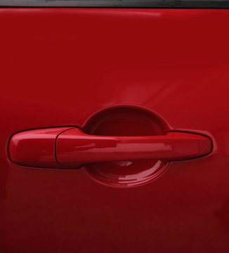 Red Car Door Handle