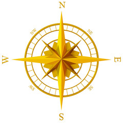 Golden compass rose