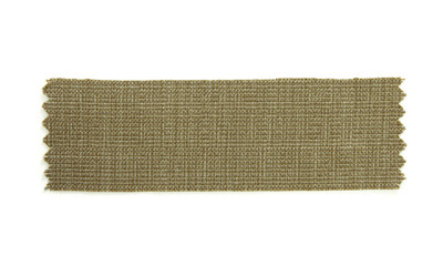 green fabric sample isolated on white