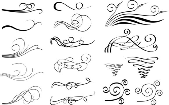 vintage monograms and swirl elements