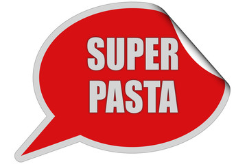 SP-Sticker rot curl oben SUPER PASTA