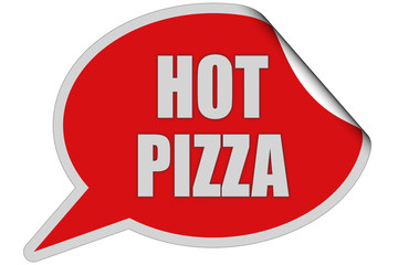 SP-Sticker rot curl oben HOT PIZZA