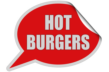 SP-Sticker rot curl oben HOT BURGERS
