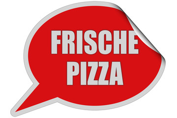 SP-Sticker rot curl oben FRISCHE PIZZA