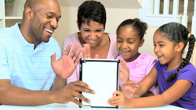 Ethnic Family Using Online Web Chat