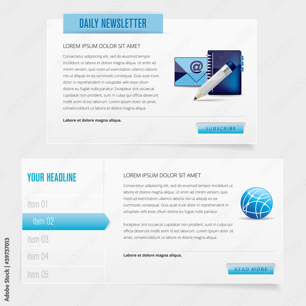 Poster modern web design elements - vector file