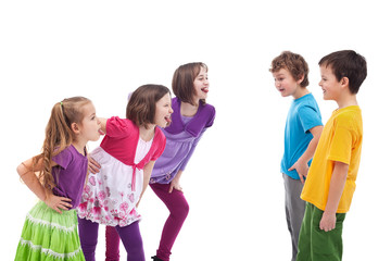 Kids confronting and mocking each other