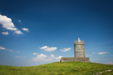 Fototapeta na wymiar Old Watchtower on the hill, Galway, Ireland