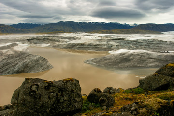 Panoramic of Vatnajokull glacier, Iceland