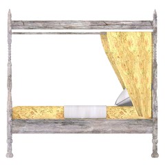 3d render of antique bed