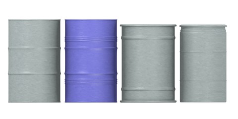 3d render of metal barrels