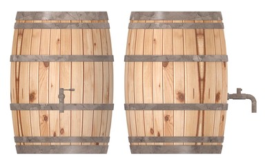 3d render of wooden barrels