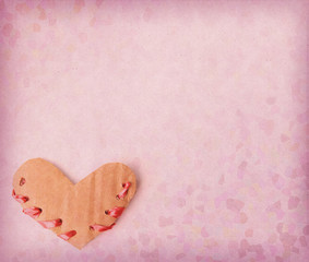 Heart painted on grunge paper