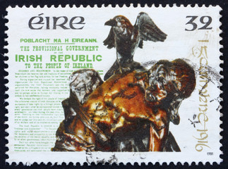 Postage stamp Ireland 1991 Statue of Cuchulainn by Oliver Sheppa