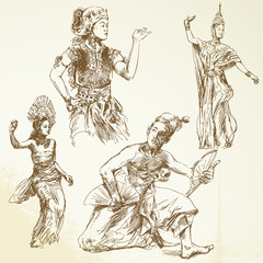 Fototapeta na wymiar oriental dancers