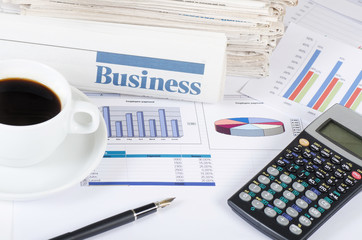 Coffee and the fresh newspaper - morning of the businessman