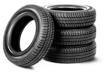 tires on the white background