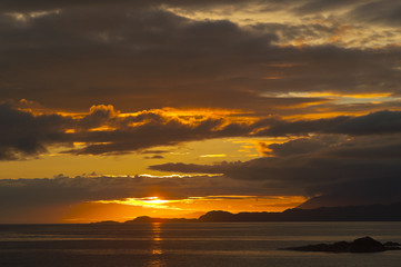 Naklejka na ściany i meble Sunset, Point of Sleat, Isle of Skye, Inner Hebrides, Scotland,