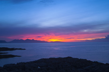 Sunset, Rum, Inner Hebrides, Scotland