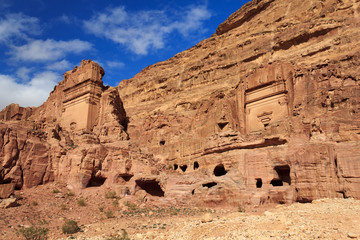 Fototapeta na wymiar Tombs in Petra, Jordan
