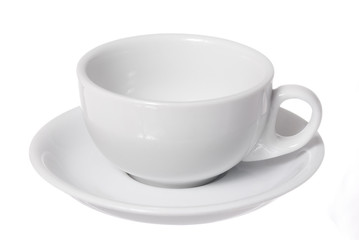 Isolated White Cappuccino Cup on White Background.