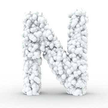 Texteffekt Molek&uuml;le weiss Buchstabe N
