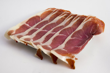 plato de lonchas de jamón