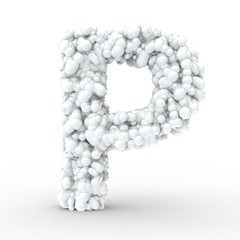 Texteffekt Moleküle weiss Buchstabe P