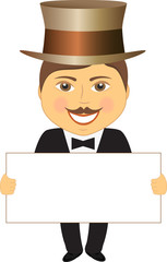 cheerful gentleman in hat with space for text