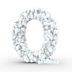 Texteffekt Moleküle weiss Buchstabe Q