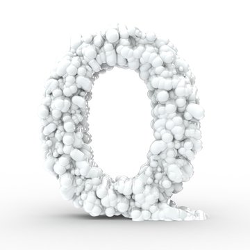 Texteffekt Molek&uuml;le weiss Buchstabe Q