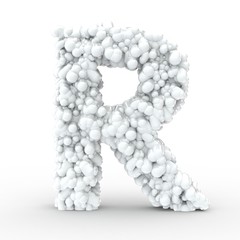 Texteffekt Moleküle weiss Buchstabe R