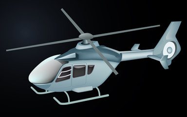 helicopter isolated in black