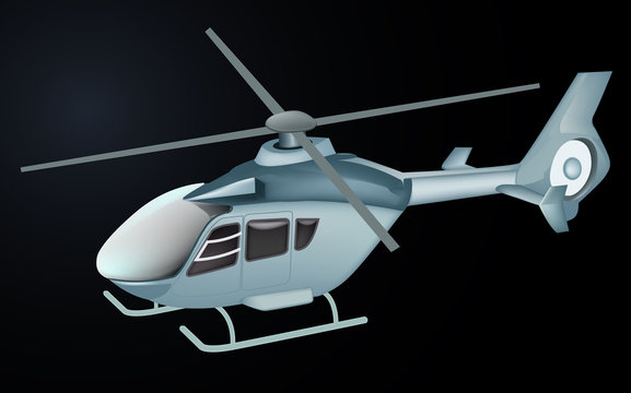 helicopter isolated in black