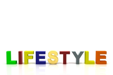 Schriftzug LIFESTYLE bunt