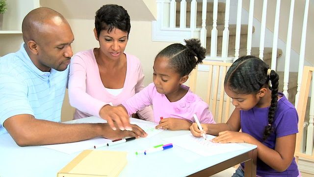 Cute Little Girls Drawing Pictures