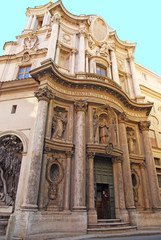 Fototapeta na wymiar Rome Saint Carlo Quattro Fontane church