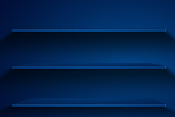 Obraz premium 3d Empty shelf for exhibit.