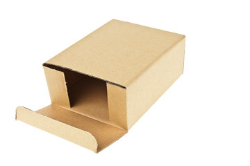 Classic brown paper box isolated on white background