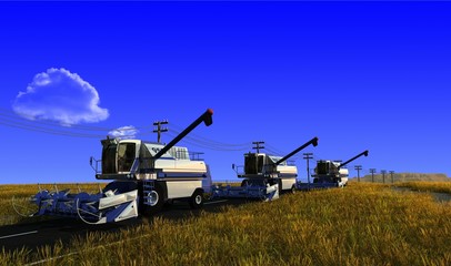 Fototapeta premium The machine for harvesting