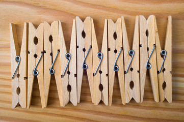 clothespin on a wooden board