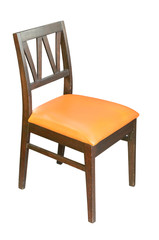 Leather orange chair isolated