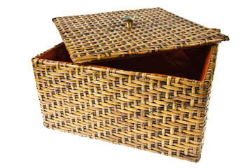 Wicker Box isolated on white background
