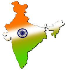 indian map with tricolour