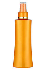 plastic bottle of body care and beauty products