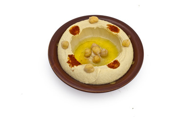 Bowl of fresh hummus dip