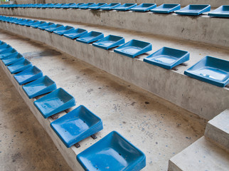 old plastic blue seats