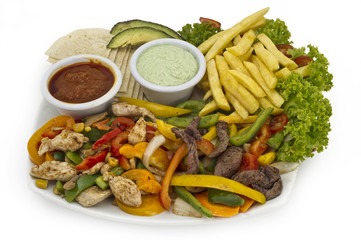 beef chicken and fajitas